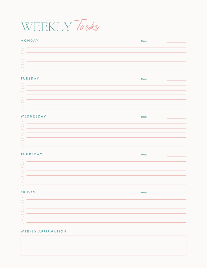 Weekly Task List